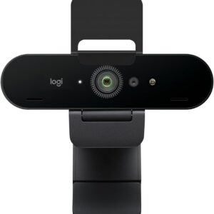 Logitech Brio 4K Webcam, Video Calling, Noise-Cancelling mic, HD Auto Light Correction, Wide Field of View, Works with Microsoft Teams, Zoom, Google Voice, Google Meet, PC/Mac/Laptop/MacBook/Tablet