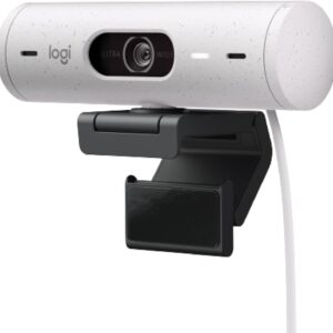 Logitech Brio 500 Full HD Webcam with Auto Light Correction,Show Mode, Dual Noise Reduction Mics, Webcam Privacy Cover, Works with Microsoft Teams, Google Meet, Zoom, USB-C Cable - Off White