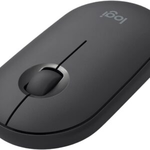 Logitech Pebble Wireless Mouse with Bluetooth or 2.4 GHz Receiver, Silent, Slim Computer Mouse with Quiet Clicks, for Laptop/Notebook/iPad/PC/Mac/Chromebook - Graphite