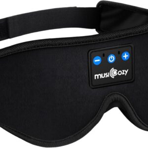 MUSICOZY Sleep Headphones, Bluetooth 5.4 Sleep Mask Headband Headphones Sleeping Eye Mask, Wireless Music Earbuds Earphones with HD Stereo Speakers for Side Sleepers, Cool Gadgets Unique Gift