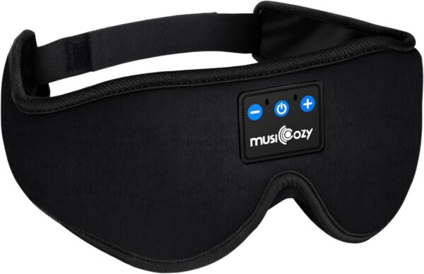 MUSICOZY Sleep Headphones, Bluetooth 5.4 Sleep Mask Headband Headphones Sleeping Eye Mask, Wireless Music Earbuds Earphones with HD Stereo Speakers for Side Sleepers, Cool Gadgets Unique Gift