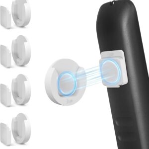 Magnetic Remote Control Holder Wall Mount, 4 Pack Upgrade Remote Control Organizers Storage Self-Adhesive TV Remote Control Caddy for Back of TV White