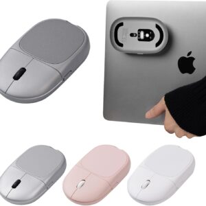 Magnito Mouse - Compact Wireless Mouse for MacBook, iPad & Laptop, Magnetic Attachable, Bluetooth, Silent Clicks, Windows/Mac/Linux/Chrome/iPad (Space Gray)