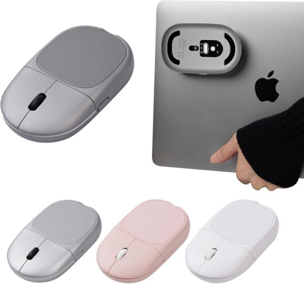 Magnito Mouse - Compact Wireless Mouse for MacBook, iPad & Laptop, Magnetic Attachable, Bluetooth, Silent Clicks, Windows/Mac/Linux/Chrome/iPad (Space Gray)