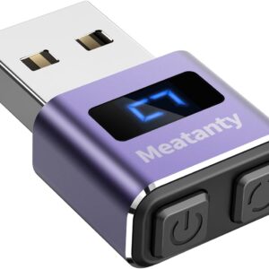 Meatanty Metal Tiny Mouse Jiggler, USB Mouse Mover Undetectable, Automatic Wiggler with Screen, 3 Modes Mouse Moving Device, Giggler Shaker Juggler Keep Computer Laptop Awake Office Remote Work-Purple