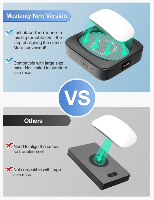Meatanty Mouse Mover Undetectable, Super-Silent Mouse Jiggler Device Move Randomly, Automatic Wiggler Shaker Giggler, Adjustable Interval Timer, Keep Computer Laptop Active for Office Home Remote Work - Image 2