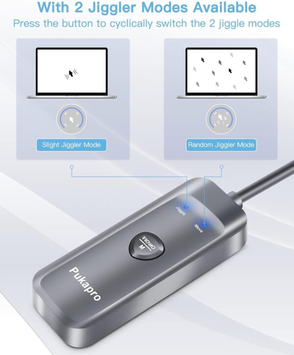 Mouse Jiggler Undetectable Mouse Mover Wiggler Driver-Free Automatic Mouse Shaker, Undetectable USB Mouse Jiggler with ON/Off Switch, Plug & Play-Gray - Image 2
