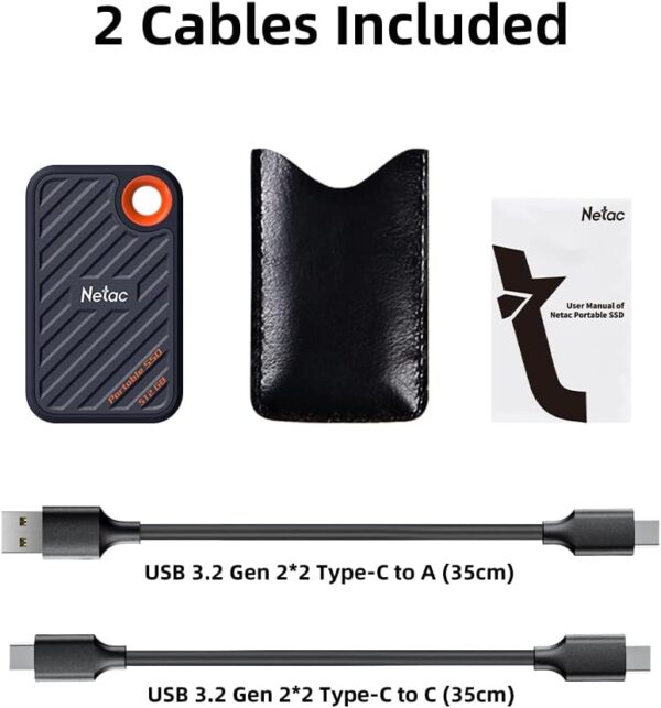 Netac 2TB Extreme Portable NVMe SSD Up to 2000MB/s Read 1700MB/s Write Speed USB 3.2 Gen.2 Business Travel Drive Essential External Solid State Drives Supports Win to Go, ZX20 - Image 2