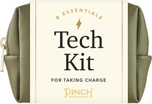 Pinch Provisions Mid-Size Tech Kit, Includes 8 Professional Technology Essentials, Perfect for Remote Work, Personal Office Accessories, & Gifting at Work (Olive)