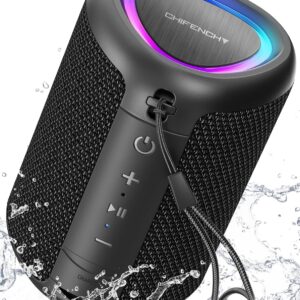 Portable Bluetooth Speaker with Lights, Powerful Crystal Clear Sound, IPX5 Waterproof, All Day Playtime, AUX&TF-Card Input, Bluetooth 5.3, TWS Paring, Small Wireless Speaker for Outdoor, Gift Ideas