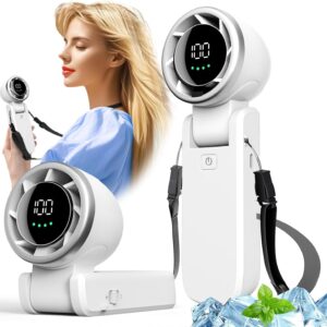 Portable Handheld Turbo Fan, 100 Gear Wind, 3-IN-1 Foldable Personal Handheld Mini Fan with Air Turbo Cooling, 3600mAh Battery Operated Fans Rechargeable for Travel Working Outdoor Activities