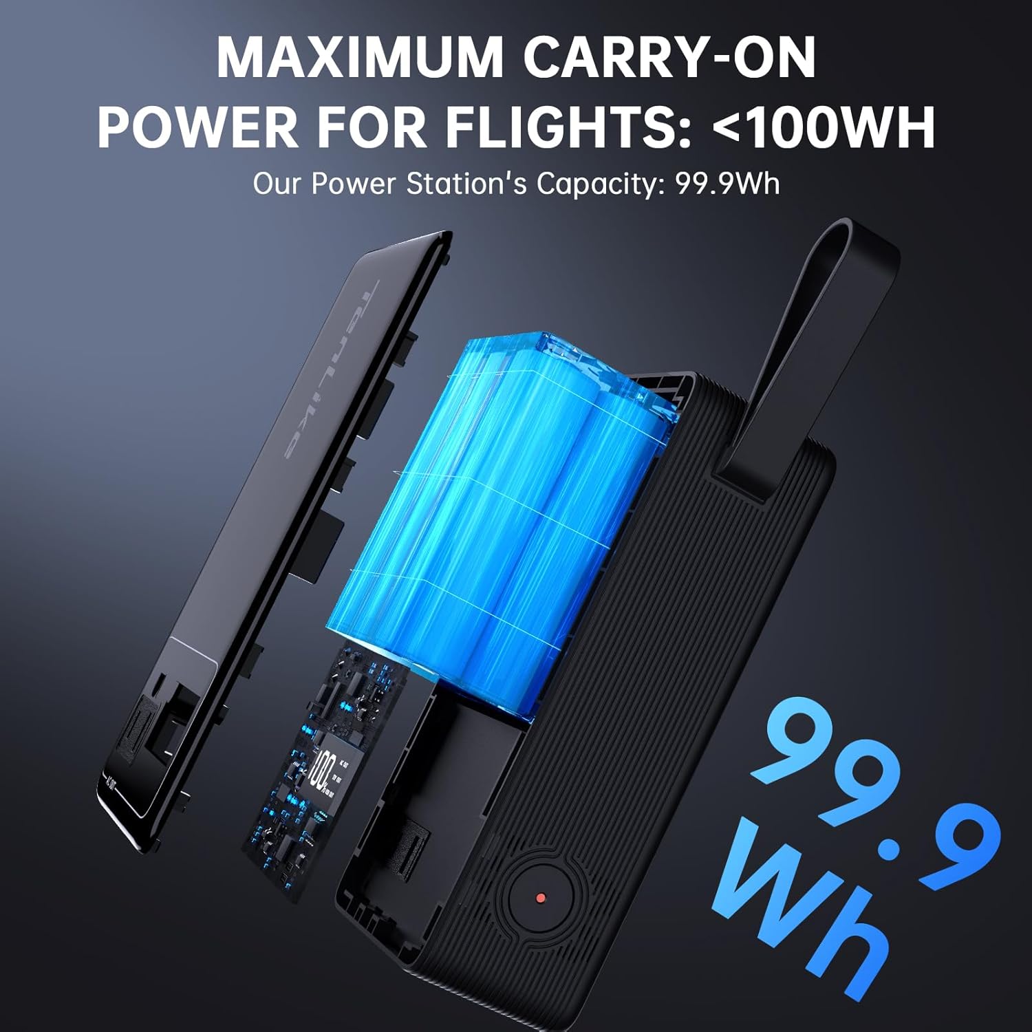 Portable Power Station 99.9Wh Power Bank for Camping Essentials Small Electric Generator Large Lithium Battery with 110V 80W Rated 120W Peak AC Plug in Output 60W Type-C Home Backup Outdoor Emergency - Image 2