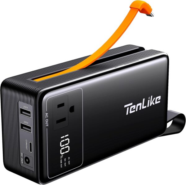 Portable Power Station 99.9Wh Power Bank for Camping Essentials Small Electric Generator Large Lithium Battery with 110V 80W Rated 120W Peak AC Plug in Output 60W Type-C Home Backup Outdoor Emergency