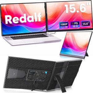 Redalf Laptop Screen Extender, 15.6" FHD 1080P Portable Monitor for Laptop, Detachable and Plug-Play Laptop Monitor Extender for 13-17.3" Laptops,Compatible for Mac/Wins/Dex/Chrome