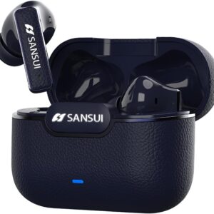 SANSUI Earbuds Wireless Bluetooth 5.4,ANC Noise Cancelling IPX4 Waterproof Stereo Headphones,up to 28 Hours of Battery Life,Deeper Bass,ENC Mics,W28, Secret Night Blue