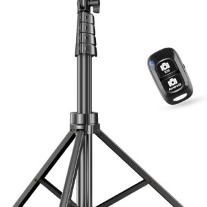 SENSYNE 62" Phone Tripod & Selfie Stick, Extendable Cell Phone Tripod Stand with Wireless Remote and Phone Holder, Compatible with iPhone Android Phone, Camera