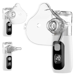 Smart Digital Display Portable Nebulizer for Adults and Kids, Portable Nebulizer for Travel and Home Use, Rechargeable Nebulizer with a Remaining Power Display and 3 Optional Gears