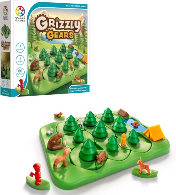 SmartGames Grizzly Gears Game with 80 Challenges for Ages 7 - Adult