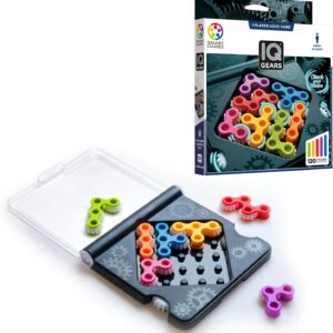 SmartGames IQ Gears Travel-Friendly Dynamic Logic Game Featuring 120 Challenges for Ages 7 - Adult