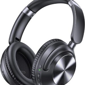 TAGRY Active Noise Cancelling Headphones 100H Playtime Over Ear Bluetooth Headphones with Deep Bass Light Weight Earphones Comfort Headsets with Fast Charging for Travel Home Office PC Black