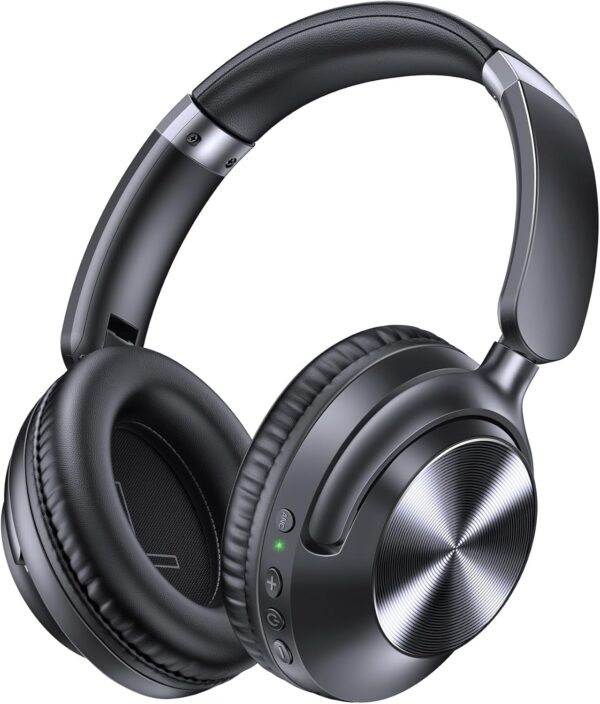 TAGRY Active Noise Cancelling Headphones 100H Playtime Over Ear Bluetooth Headphones with Deep Bass Light Weight Earphones Comfort Headsets with Fast Charging for Travel Home Office PC Black