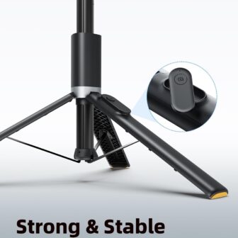 TODI 63" Cell Phone Selfie Stick Tripod, Portable Tripod for iPhone with Wireless Remote, Extendable Smartphone Stand, All-in-1, Compatible with iPhone/Android - Image 2