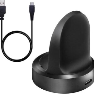 Threeeggs Compatible with Gear S3 Charger, Replacement Charging Cradle Dock Cable for Samsung Gear S3 Classic/Frontier Smart Watch (Black)