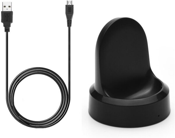 Threeeggs Compatible with Gear S3 Charger, Replacement Charging Cradle Dock Cable for Samsung Gear S3 Classic/Frontier Smart Watch (Black) - Image 2