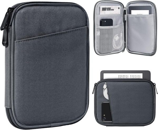 TiMOVO 6-7 Inch Tablet Sleeve for All-New Kindle Paperwhite and Kindle Colorsoft Signature Edition, Protective Sleeve Cover Case with Pocket for Kindle E-Reader/Kindle Oasis, Space Gray