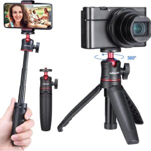ULANZI MT-08 Extension Pole Tripod, Mini Selfie Stick Tripod Stand Handle Grip for Webcam iPhone 11 Pro Max Samsung Smartphone Canon G7X Mark III Sony ZV-1 RX100 VII A6400 A6600 Cameras Vlogging