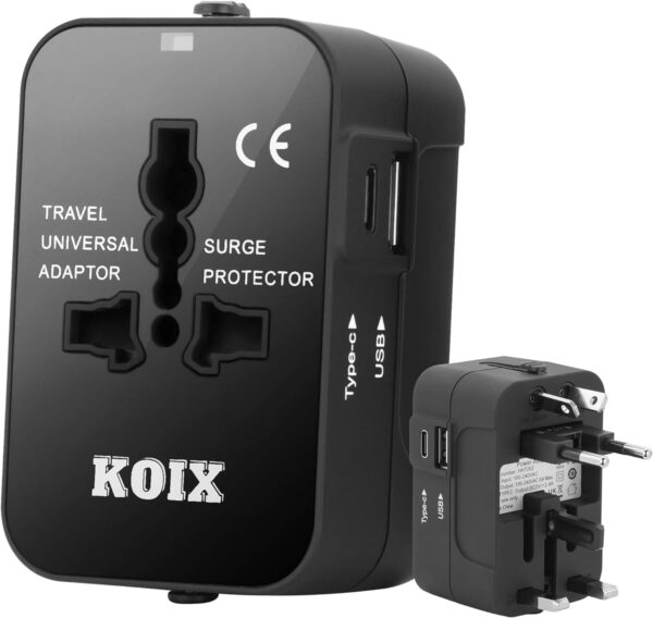 Universal Travel Adapter - All-in-one Worldwide Plug Adapter & Converter for Travels - International Power Adapter - USB and USB C Ports - Universal Charger - Compatible with Apple Devices