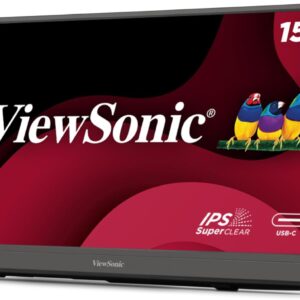 ViewSonic VA1653 16 Inch 1080p FHD IPS Portable Monitor with Eye Care, Built-in Stand, USB C, Mini HDMI, and Protective Case External Second Screen for Laptops, PC, Mac, and Gaming Consoles