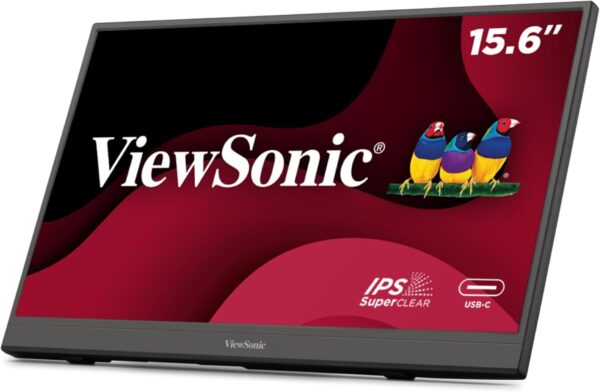 ViewSonic VA1653 16 Inch 1080p FHD IPS Portable Monitor with Eye Care, Built-in Stand, USB C, Mini HDMI, and Protective Case External Second Screen for Laptops, PC, Mac, and Gaming Consoles