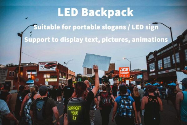 Welaso Smart Bluetooth LED Backpack with Colorful LED Sign Panel and Programmable, DIY Laptop Daypack Bag,Black (Medium 21L,with Rain Cover) - Image 2