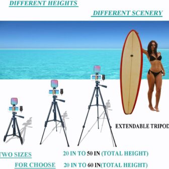 for iPhone Vlogging Kit, Vlogging Kit for Andriod Phone with Two Tripods RGB Light Lavalier Microphone Remote for YouTube Tiktok Content Creator (Total Height 20 in to 50 in) - Image 2