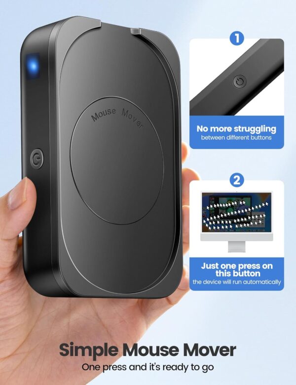 meatanty [Easier-to-Use Mouse Jiggler, 100% Undetectable Mouse Mover, Automatic Mouse Shaker Wiggler Computer Moving Device Pad, Mechanical Random Vibration for Office Remote Work and Life Balance - Image 2