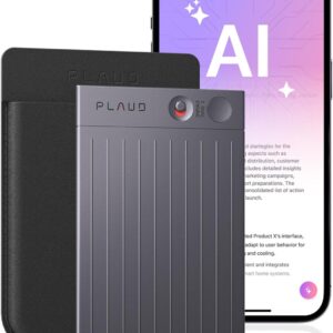 AI Voice Recorder, PLAUD Note Voice Recorder w/Case, App Control, Transcribe & Summarize with AI Technology, Support 112 Languages, 64GB Memory, Audio Recorder for Lectures, Meetings, Calls, Black