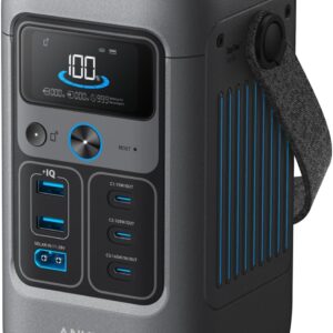 Anker SOLIX C200 DC Power Bank Station, 192Wh Portable Power Station, LiFePO4 Battery, 200W Solar Generator, for Outdoor Camping, Traveling, and Emergencies (No Wall Charger Included)