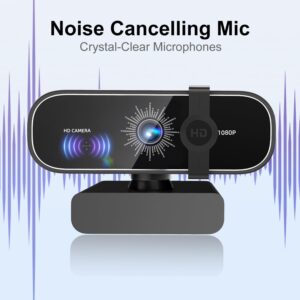 C28 1080P Webcam with Privacy Cover and Tripod Stand, PC Camera with Noise-Cancelling Mic, Auto Light Correction, Plug and Play, Web Camera for Streaming, Zoom/Facetime