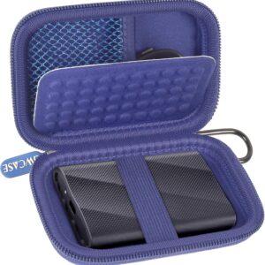Case Compatible with Samsung T9/ T7/ T7 Shield Portable SSD 1TB 2TB 4TB External Hard Drive, Storage Travel Carrying Holder Organizer for Solid State Drives & USB Cable (Box Only)-Blue