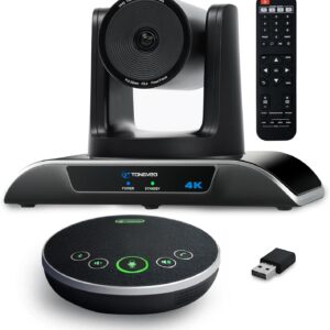 4K Conference Room Camera System, AI Auto-Tracking PTZ Camera 5X Digital Zoom with Speakerphone Set 120° Wide-Angle USB3.0 for Zoom YouTube Teams OBS and More