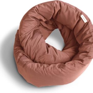 Huzi Infinity Pillow - Home Travel Soft Neck Scarf Support Sleep (Terracotta)
