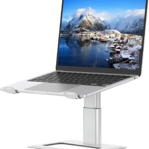 SOUNDANCE Adjustable Laptop Stand for Desk, Computer Stand, Ergonomic Laptop Riser Holder Compatible with 10 to 17.3 Inches Notebook PC Computer, Aluminum Silver
