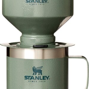 Stanley Perfect Brew Pour Over Set | 12 oz Camp Mug with Lid Included | Drip Coffee Maker with Reusable Filter | Insulated Stainless Steel | BPA-Free | Hammertone Green