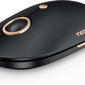 TECKNET Computer Mouse, 2.4Ghz Silent USB-A Wireless Mouse, 4800 DPI Ambidextrous Quiet Click for Travel, Slim Portable Wireless Mice Compatible with PC Laptop MacBook