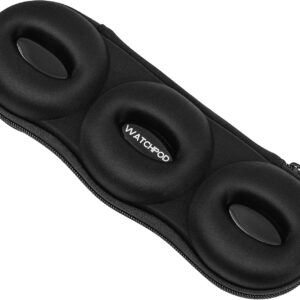 Triple Watch Travel Case Storage Organizer For 3 Watches | Tough Portable Protection w/Zipper Fits All Wristwatches & Smart Watches Up To 50mm (Black)