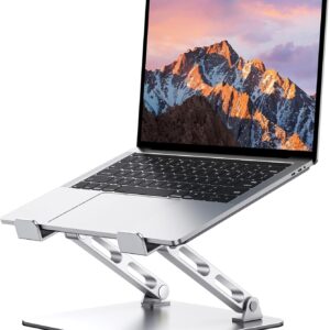 Ergonomic Laptop Stand, Dual-Bar Support & Height Adjustable Laptop Riser Holder for Desk, Ventilated & Portable Computer Notebook Stand Mount, Compatible with MacBook Air Pro/Dell/HP (10"-16")