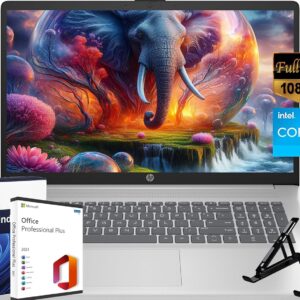 HP 17 Laptop Everyday Notebook - with Microsoft Office Lifetime License, 17.3" Anti-Glare FHD Display, Intel 6-Core i3-1215U (up to 4.4GHz), 32GB RAM, 1TB SSD, Wi-Fi, HD Webcam, Windows 11 Pro