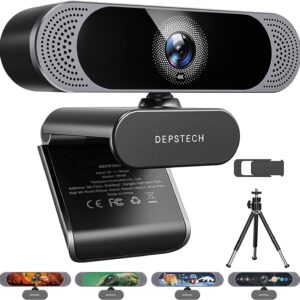 DEPSTECH 4K Webcam, DW49 HD 8MP Equipped with Sony Sensor Autofocus Webcam with Microphone, Privacy Cover, Plug Play USB Computer Web Camera for Pro Streaming/Online Teaching/Video Calling/Zoom/Skype