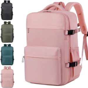 Lunapack Backpack, Luna Pack Large Waterproof Travel Bag with Compression, Vacuum Expandable Backpacks (Pink)